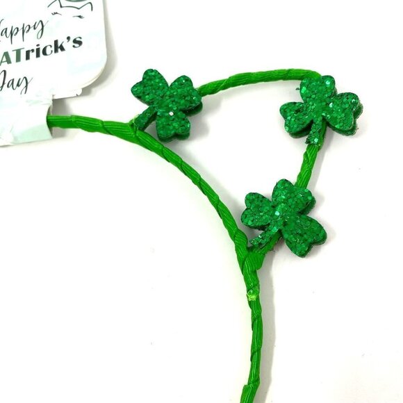 Berry St. CATrick's Day Cat Ear Shamrock Headband Green Costume Accessory - Picture 2 of 4
